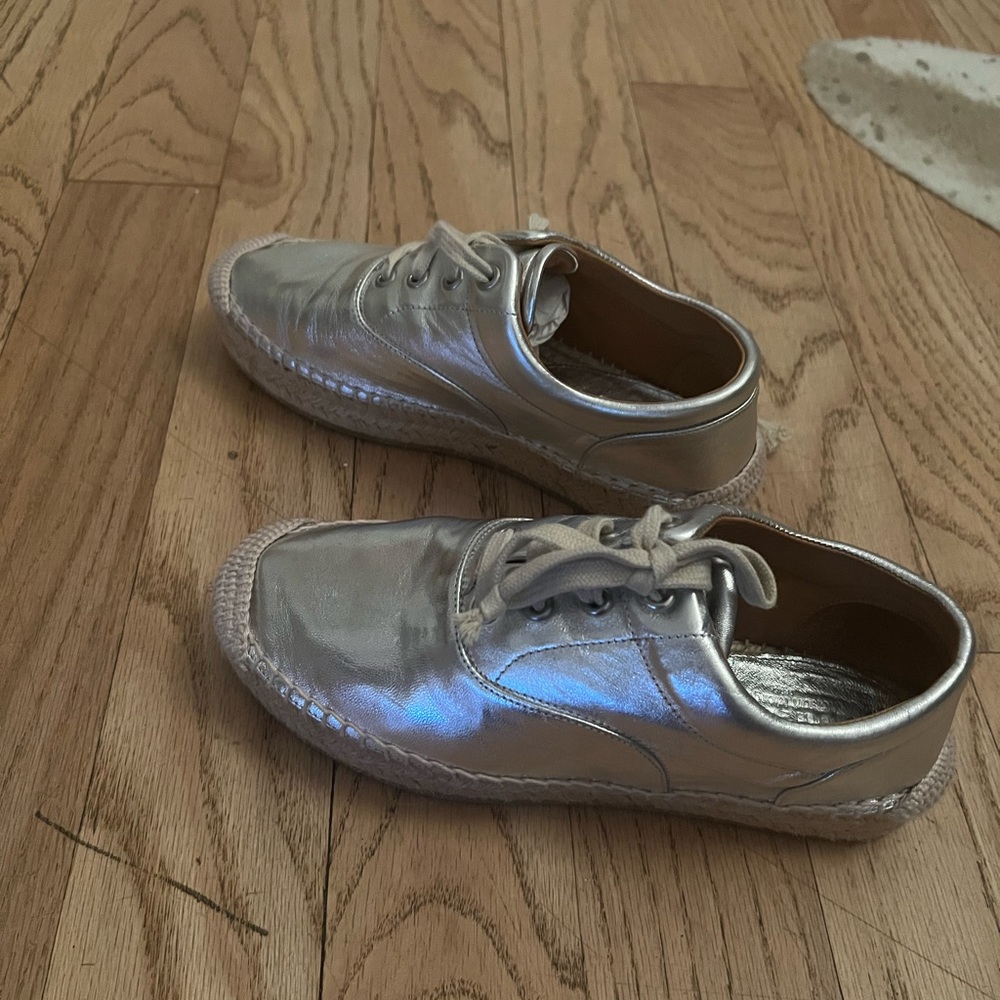 Maison Margiela - silver raffia sneakers - bit of a built-in platform - 37 - Picture 5 of 8